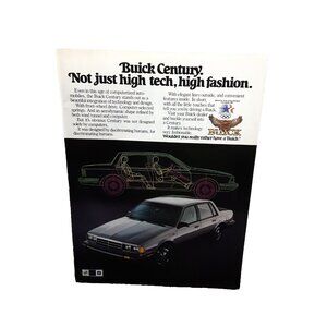 1983 Buick Century Car High Tech High Fashion Original Print Ad Vintage 80s
